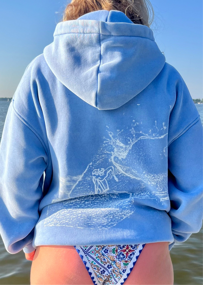 blue “surf” hoodie