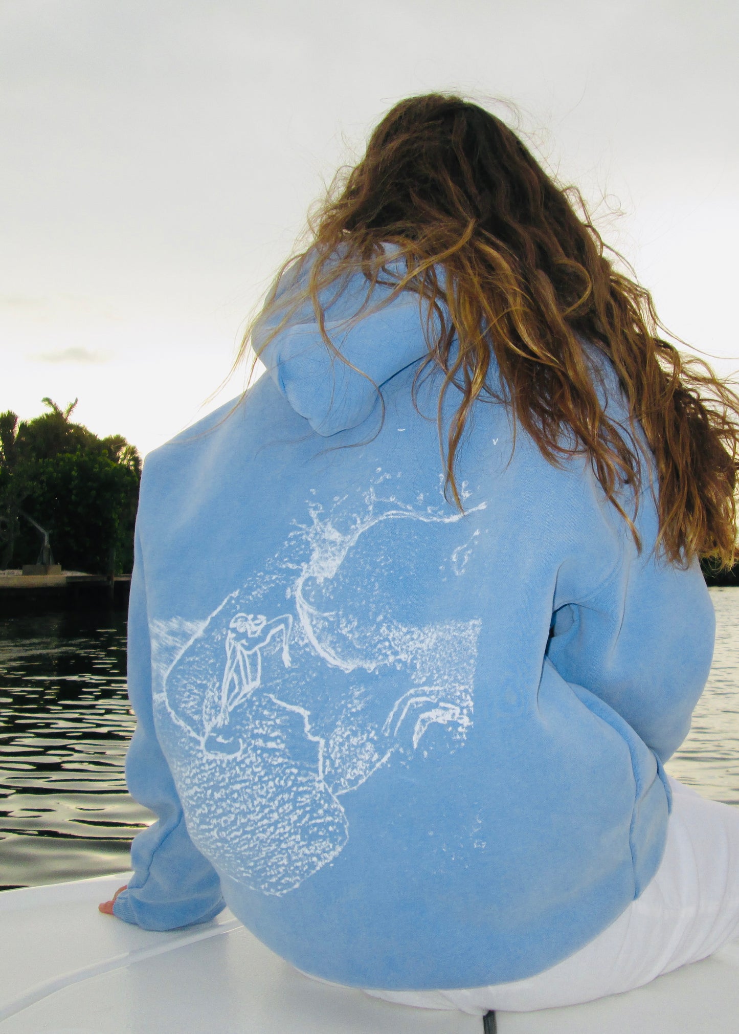 blue “surf” hoodie