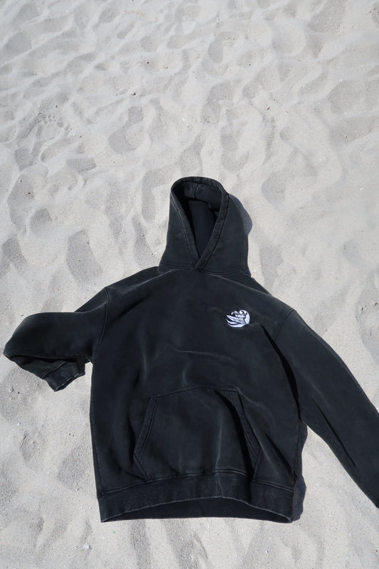 black “surf” hoodie